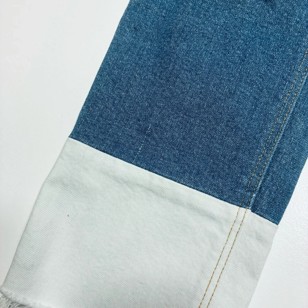 La vie Rebecca Tylor Patchwork Jeans Women Size 25 Straight‎ Leg Hight Waist